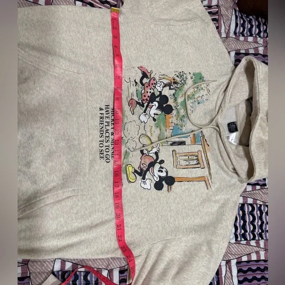 Disney Mickey & Minnie "Places to Go, Friends to See" Hoodie - Heather Beige - Picture 5 of 12